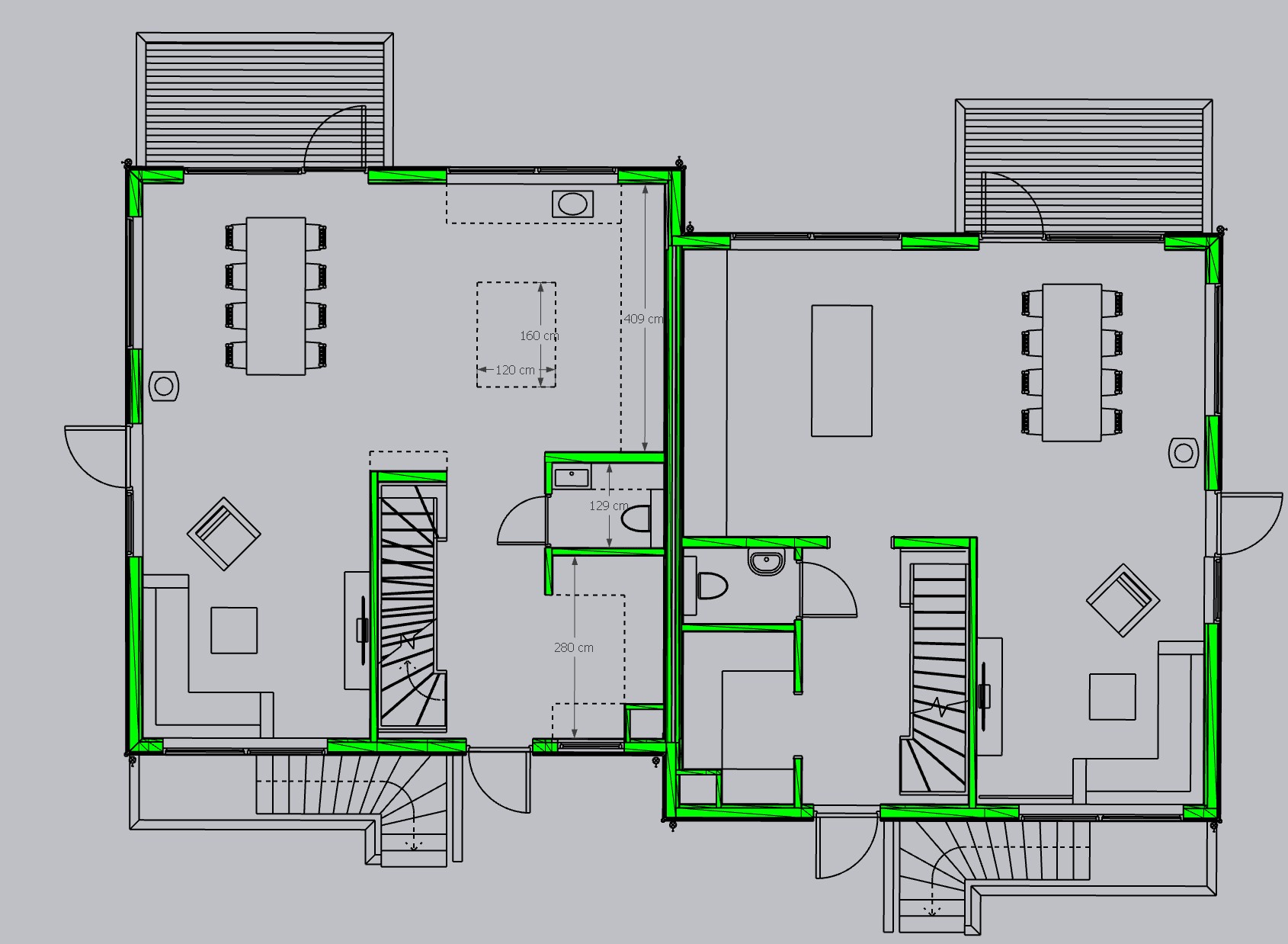 Planløsning tomannsbolig 1. etasje